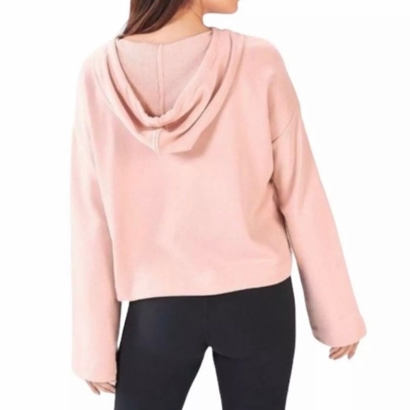 Fabletics x Demi Lovato Melissa Cropped Hoodie Pink Oversized Large Sweatshirt - Picture 2 of 8